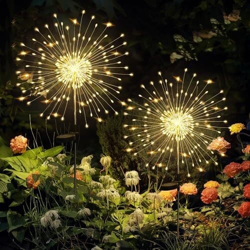 GIGALUMI Garden Outdoor Decor Lights 120LED 2Pack, Solar Garden Lights for Yard Outside Fairy Garden Lights Decorative, Solar Lights for Yard Pathway Flowerbed Planter Balcony Patio Garden Decor