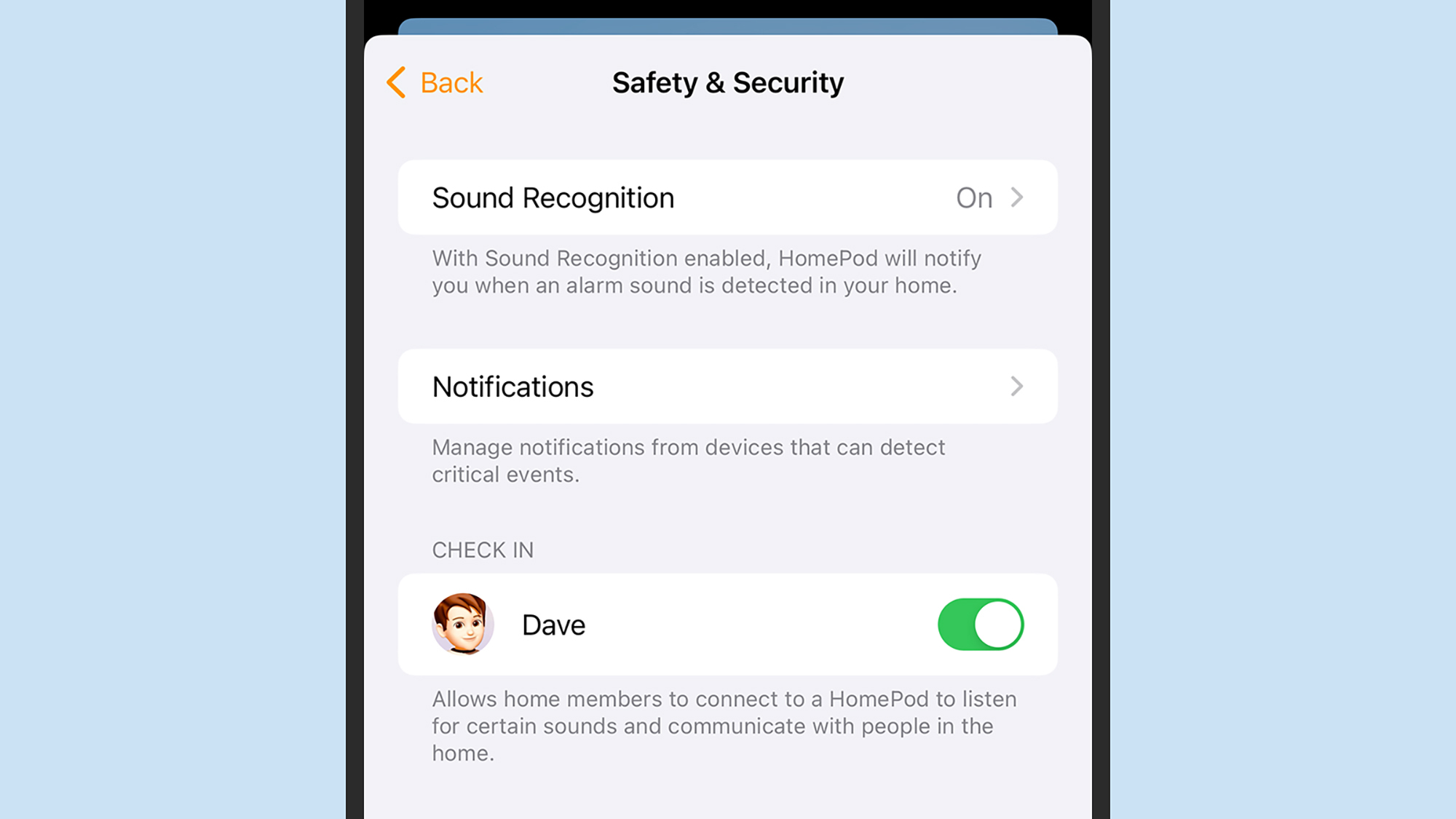 HomePod sound recognition