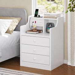 ADORNEVE Nightstand with Charging Station