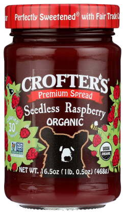 Crofters Fruit Spread Organic Premium Raspberry, 16.5 oz