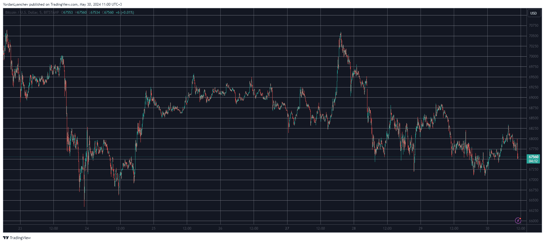 Bitcoin/Price/Chart 30.05.2024. Source: TradingView