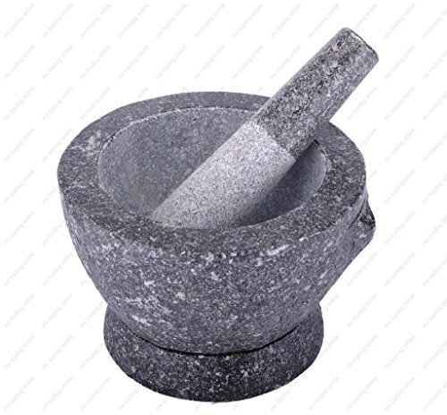 Stone (Granite) Mortar and Pestle, 8 In, 3+ Cup Capacity