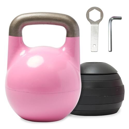 Kettlebell Kings 12-32kg Adjustable Kettlebell Sets - Gym Weight Set for Exercises - Competition Style for Lift and Weight Training in Gym or at Home - 35mm Handle - Body Building Heavy-Duty Weights