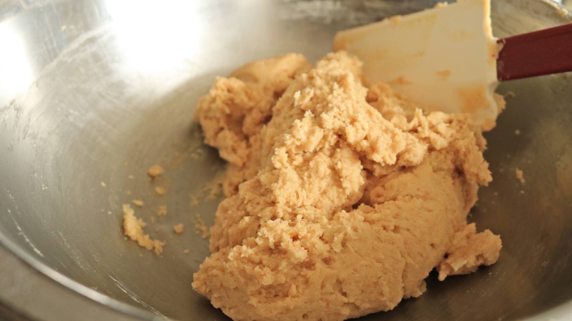 Cookie dough in a bowl.