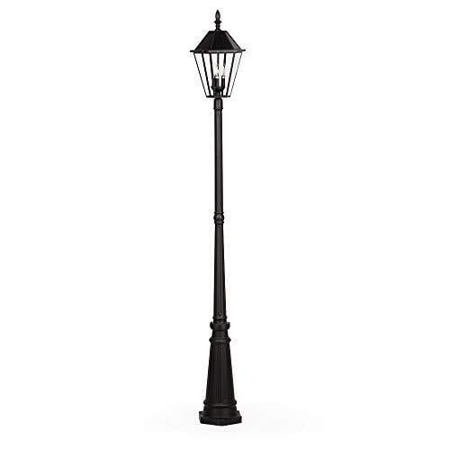 LUTEC London 12513LE4-SL LED Post Solar Light Outdoor Vintage Street Lights for Lawn Patio Yard Pathway Garden