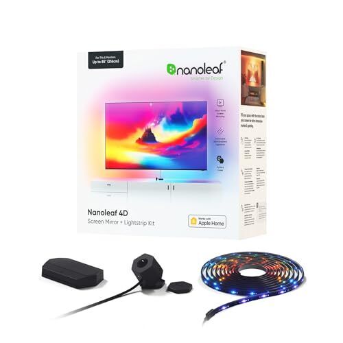 Nanoleaf 4D - TV Sync Camera and Smart Addressable Gradient Lightstrip Kit, Immersive TV LED Backlights, Bias Lighting for Home Theatre & Console Gaming (Up to 85 TVs and Monitors)