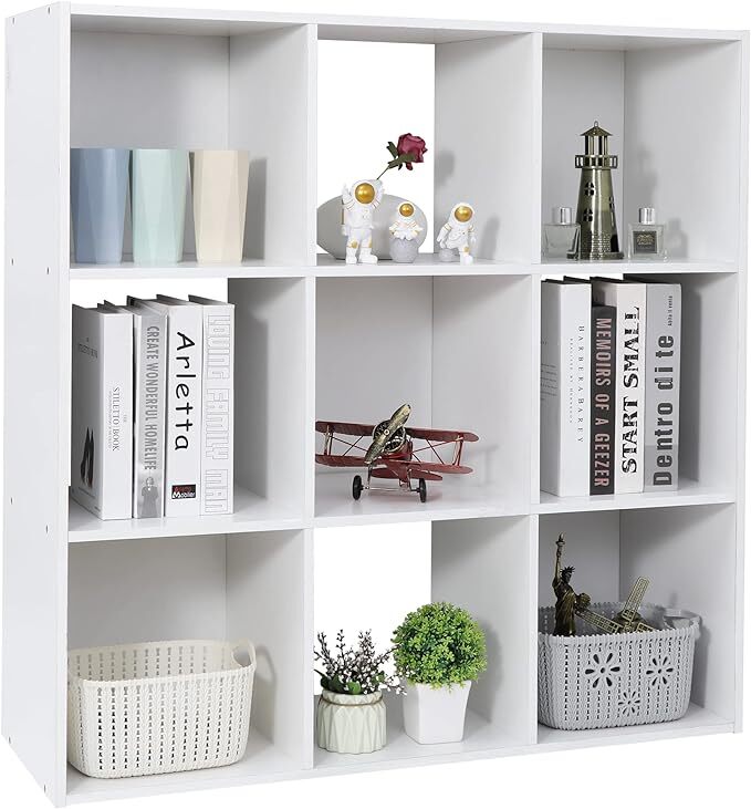 9 Cube Storage Organizer Wooden Display Shelf