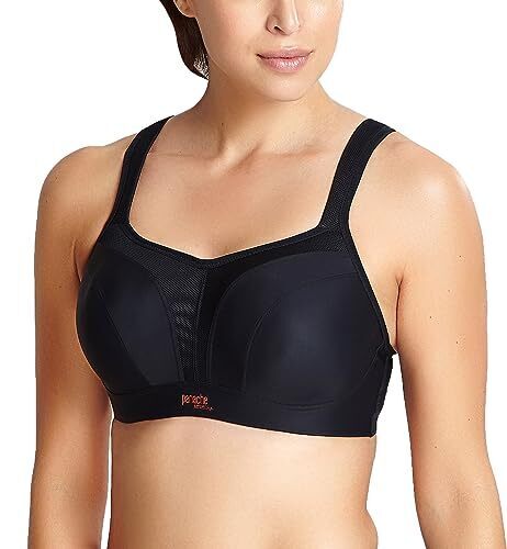 Panache Women's High Impact Underwire Sports Bra, Black, 38F