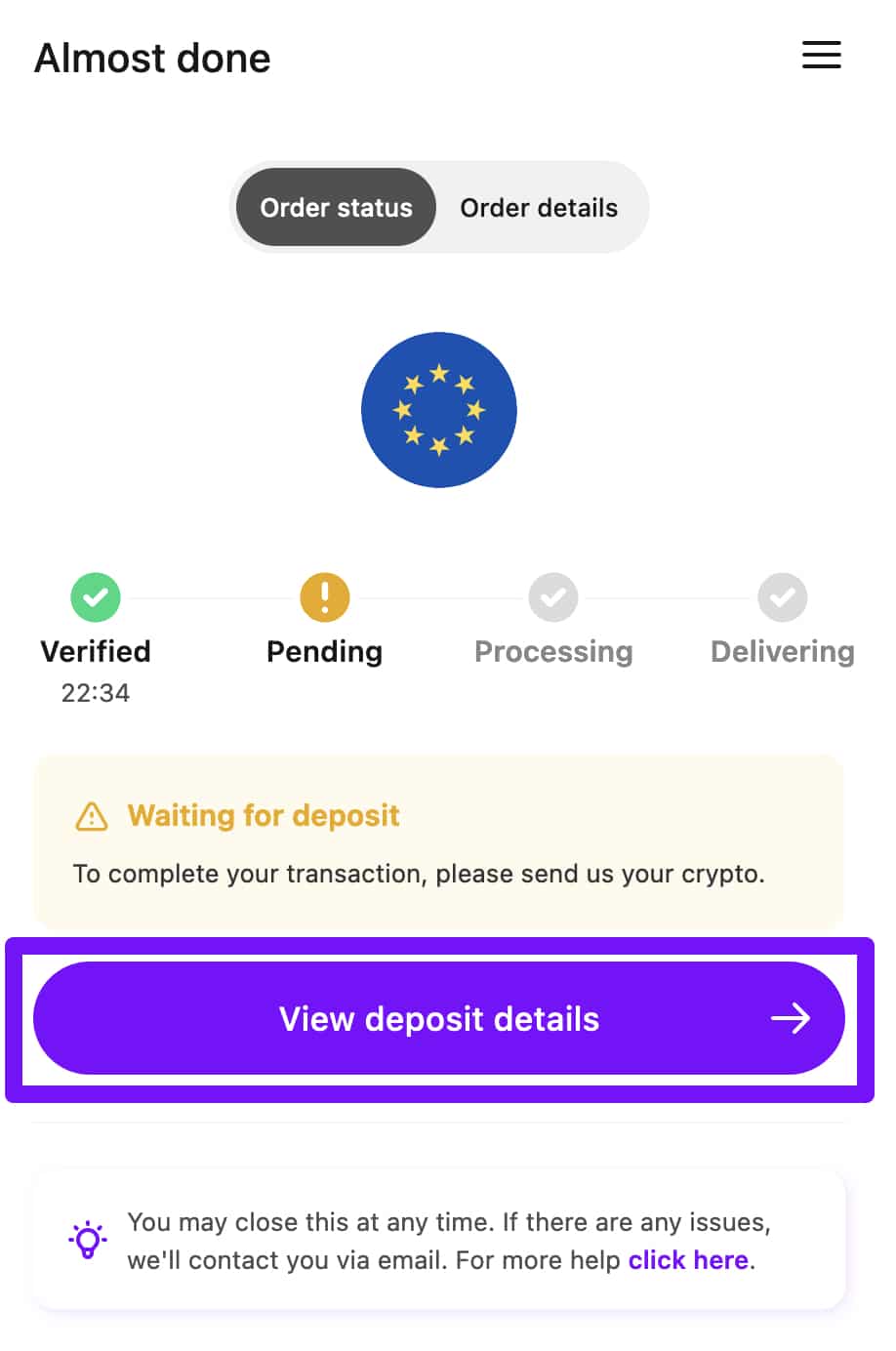 MoonPay widget